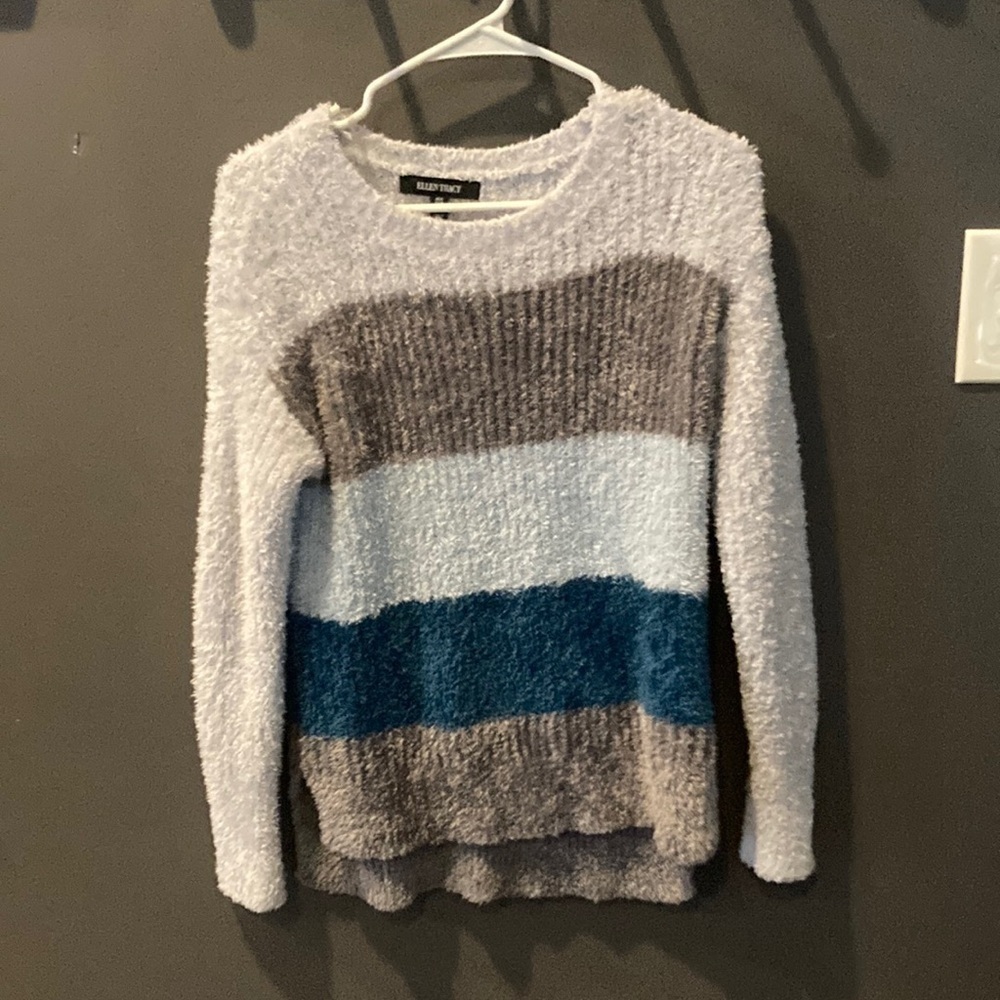 Ellen Tracy size medium striped beautiful colorful soft sweater GUC